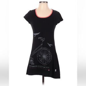 Message Factory graphic print bike and bird tunic dress, xs